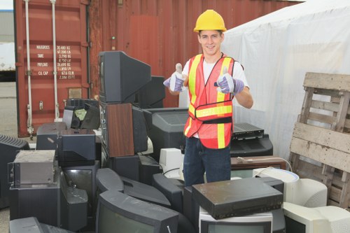 Professional team managing commercial builders waste clearance