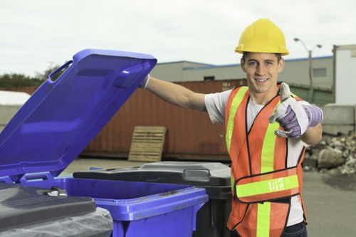 Illustration of a person using a screen reader on a laptop for commercial waste service booking